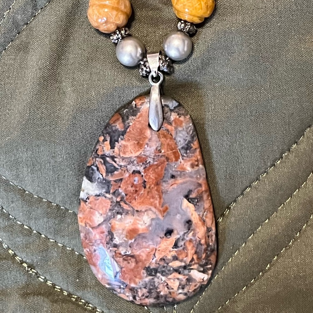 “Golden Mesa” Jasper Drop Necklace